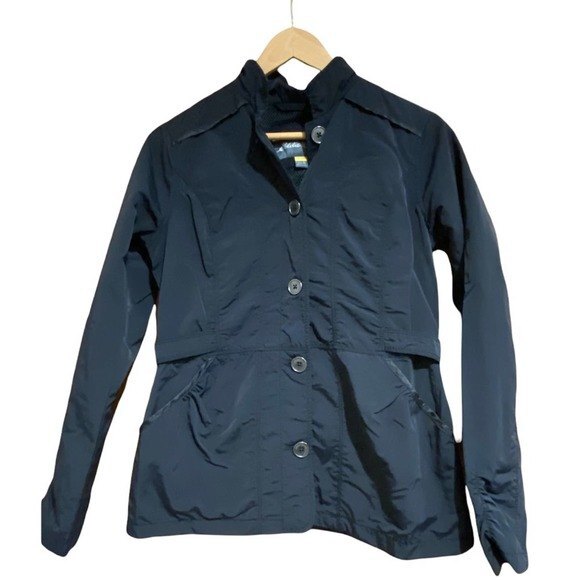 Eddie Bauer Black Nylon Fitted Travex Weatherproof Jacket XS - Picture 1 of 10